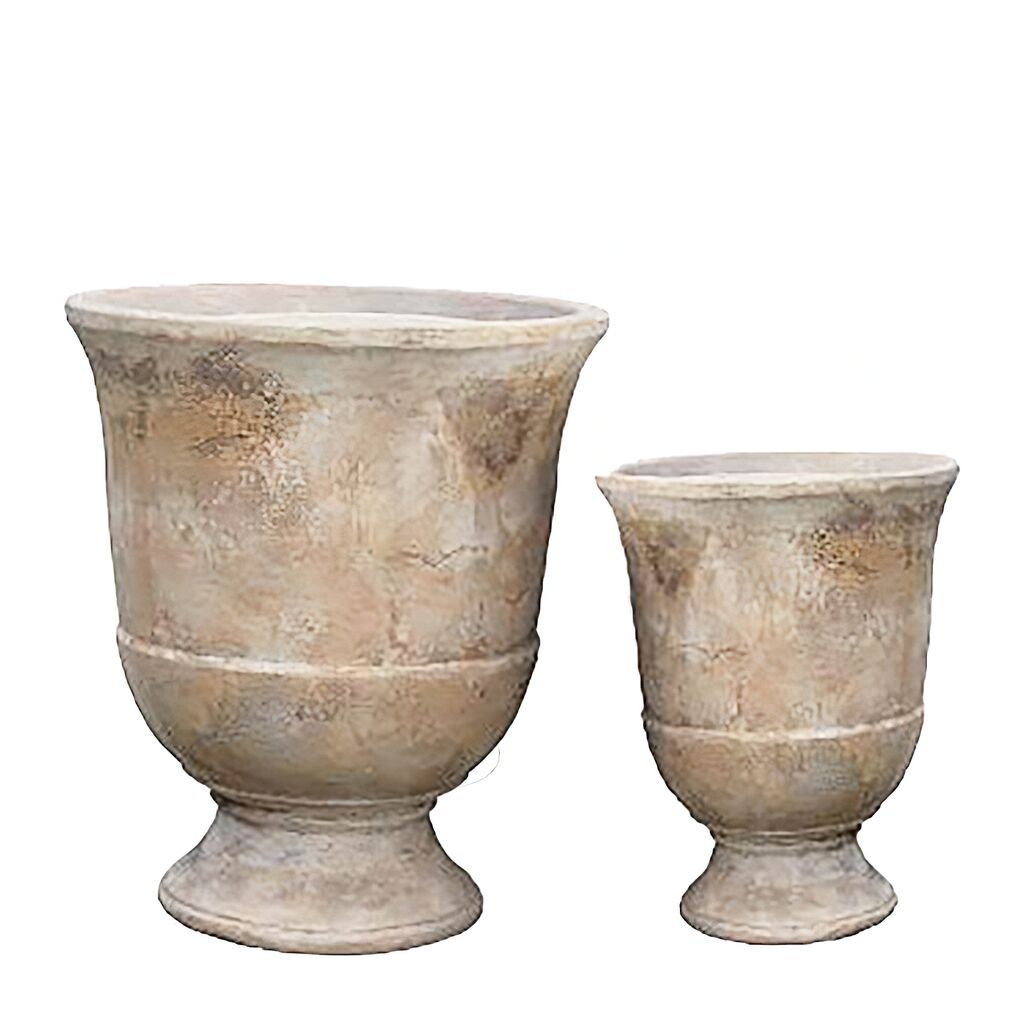2er Set Gartenpokale - Terrakotta - Antik-Optik - Outdoor - Jaela