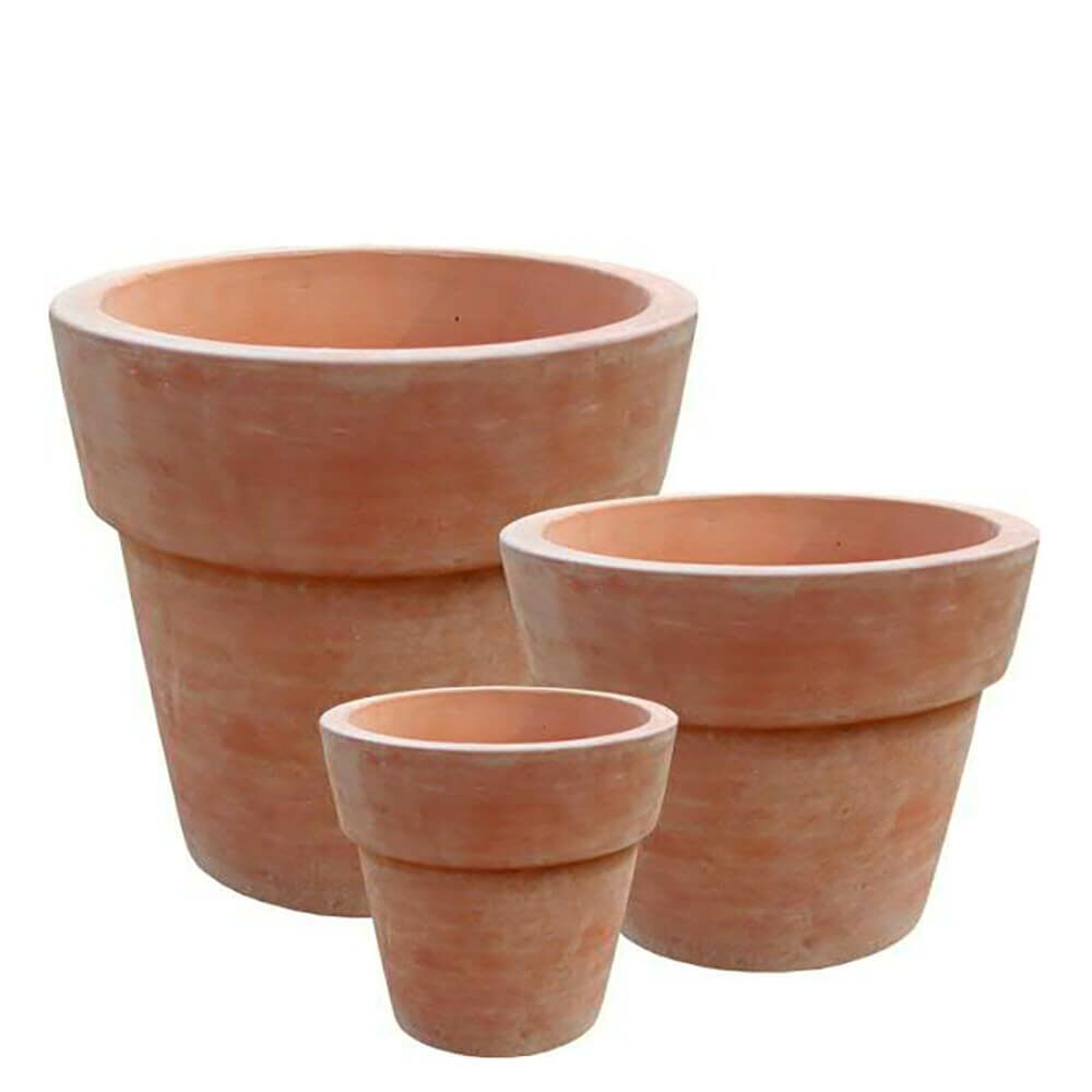 3er Set Pflanztöpfe Aus Terrakotta - Rund - Imani