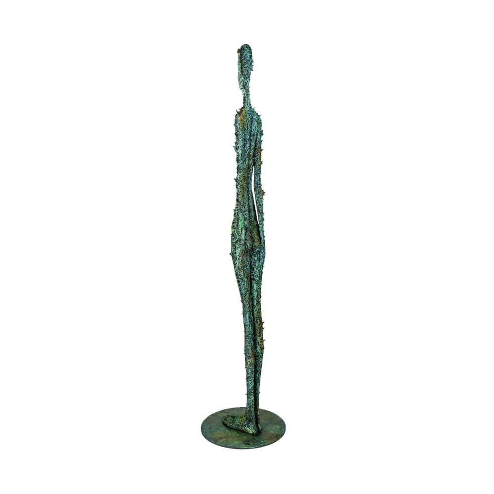 Abstrakte Menschenfigur - Türkis - Limitierte Bronze - Naturverbunden