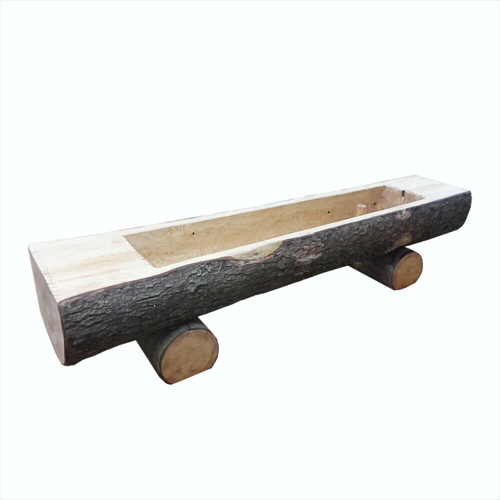 Alpiner Hütten Baumstamm Trogbrunnen Aus Holz - Gartenbrunnen - Karwendel