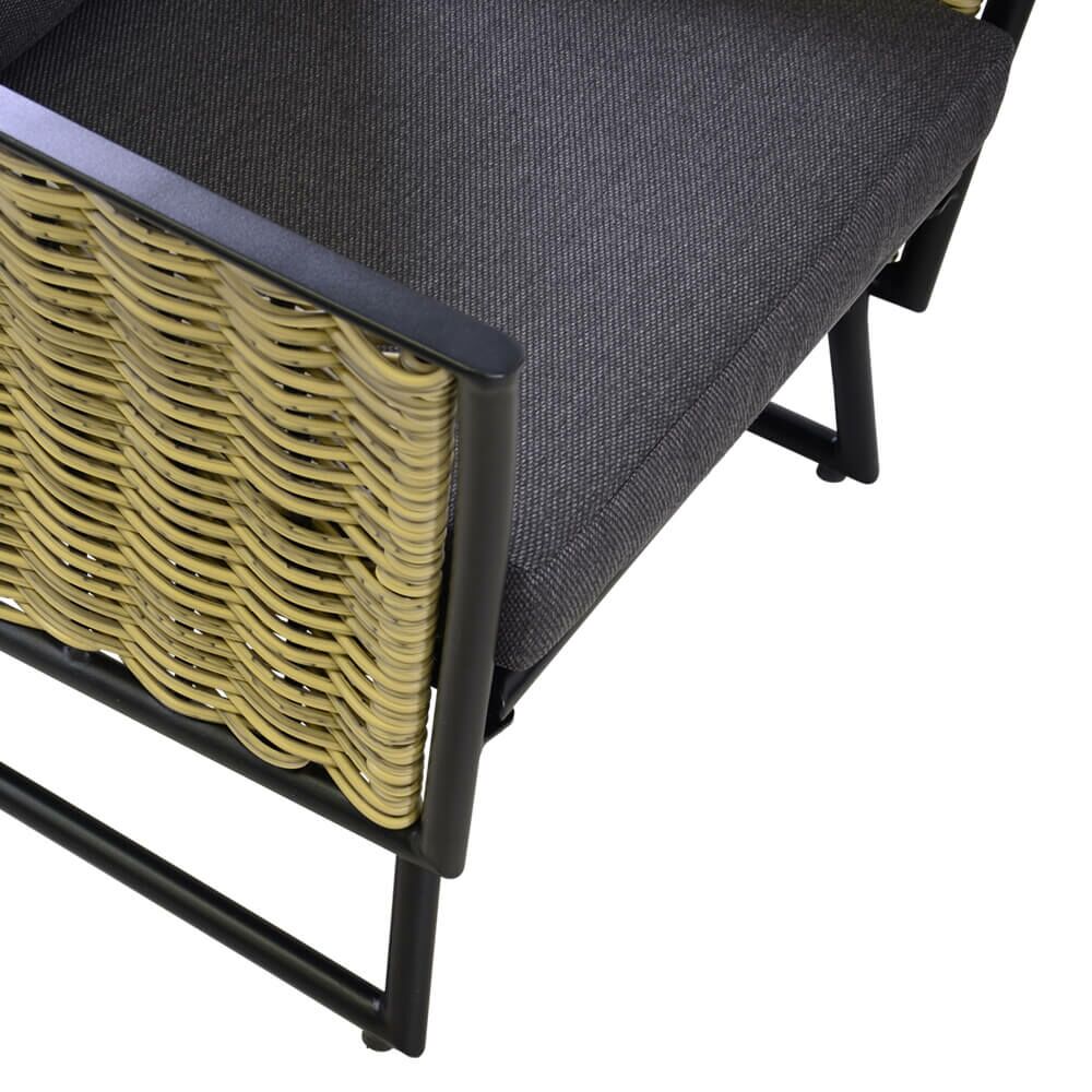 Alu-Polyrattan Lounge - 4-Sitzer Braun & Anthrazit - Lounge Haranda