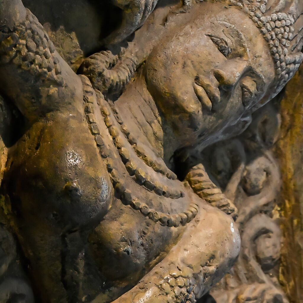 Asia Relief Aus Basanit Von Einer Khmer Frau Mit Verziertem Rahmen - Marsinah