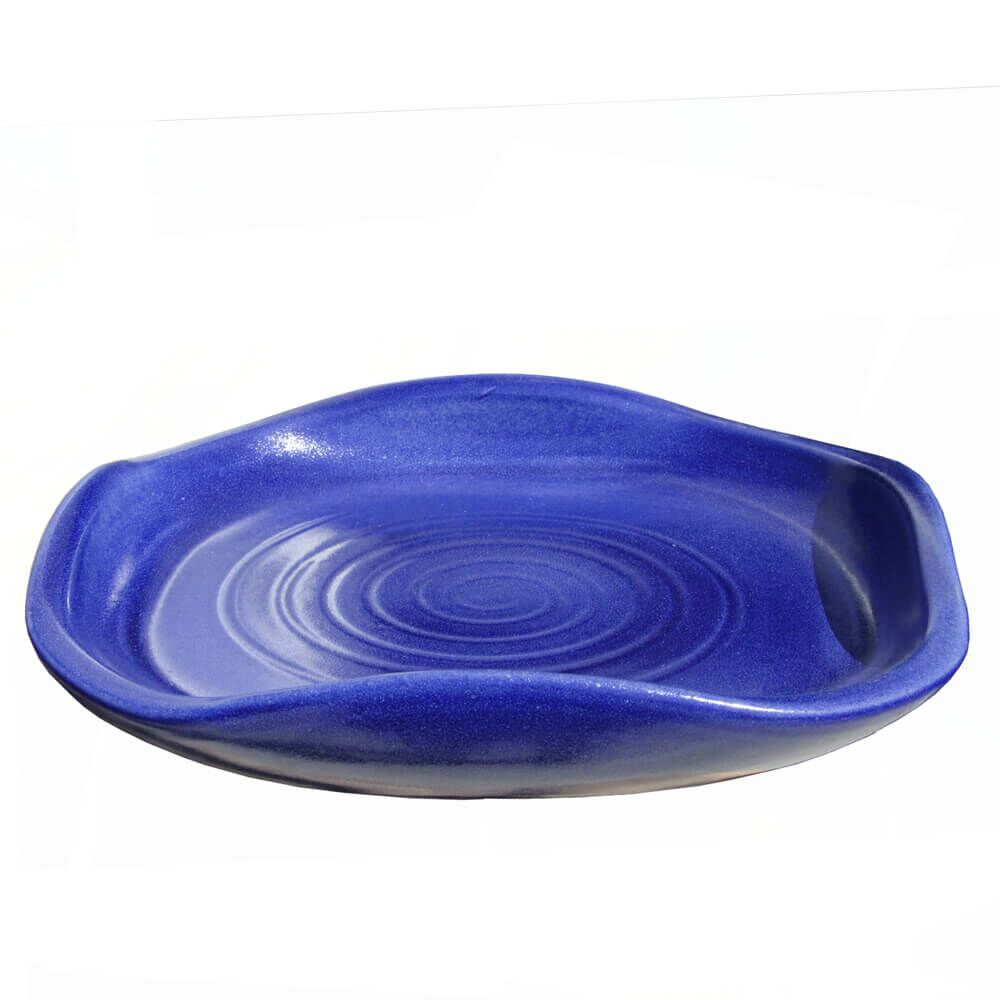 Blaue Vogeltränke Aus Steinzeug - Modern - Frostsicher - Aptus Azur