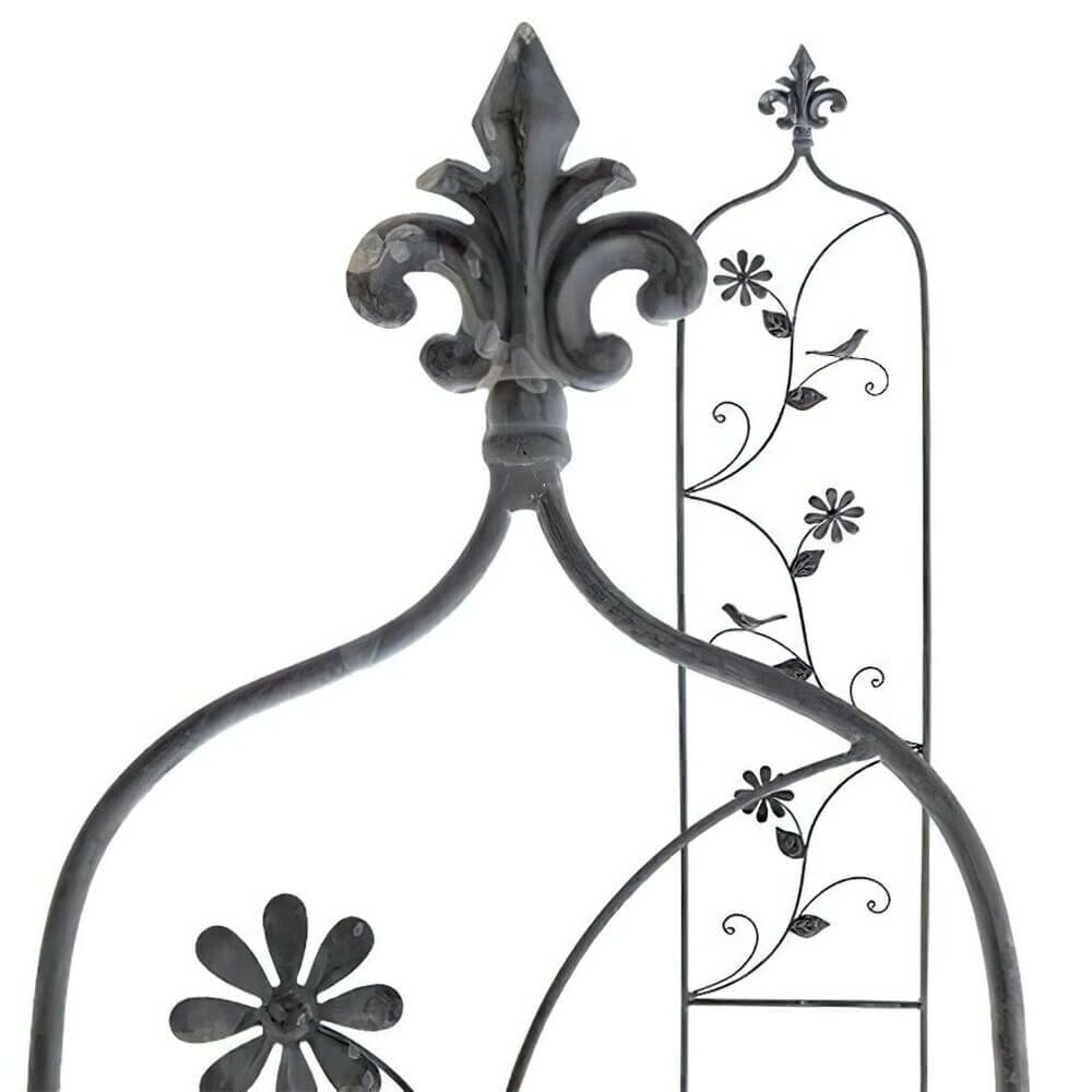 Blumen Rankenhilfe Im Floralen Design In Anthrazit Aus Metall - Florales Auxilium