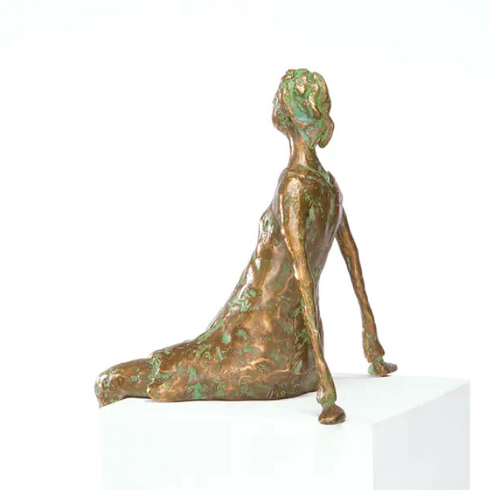 Bronze Frauenfigur Limitiert Als Kantendeko - Dialog, Sitzend