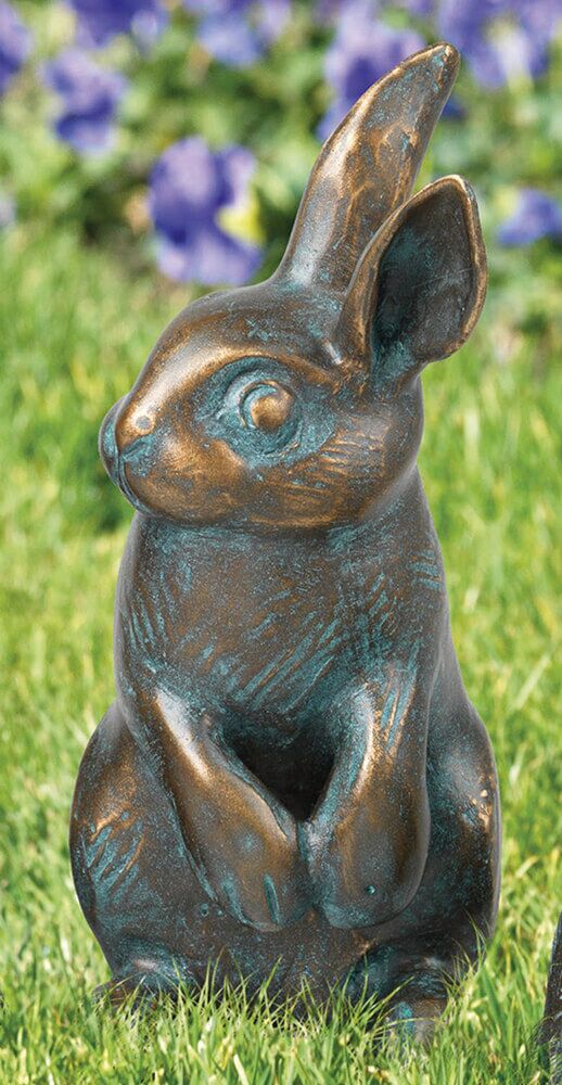 Bronze Kaninchenfiguren 3er Set - Wetterfest - Kaninchen Set