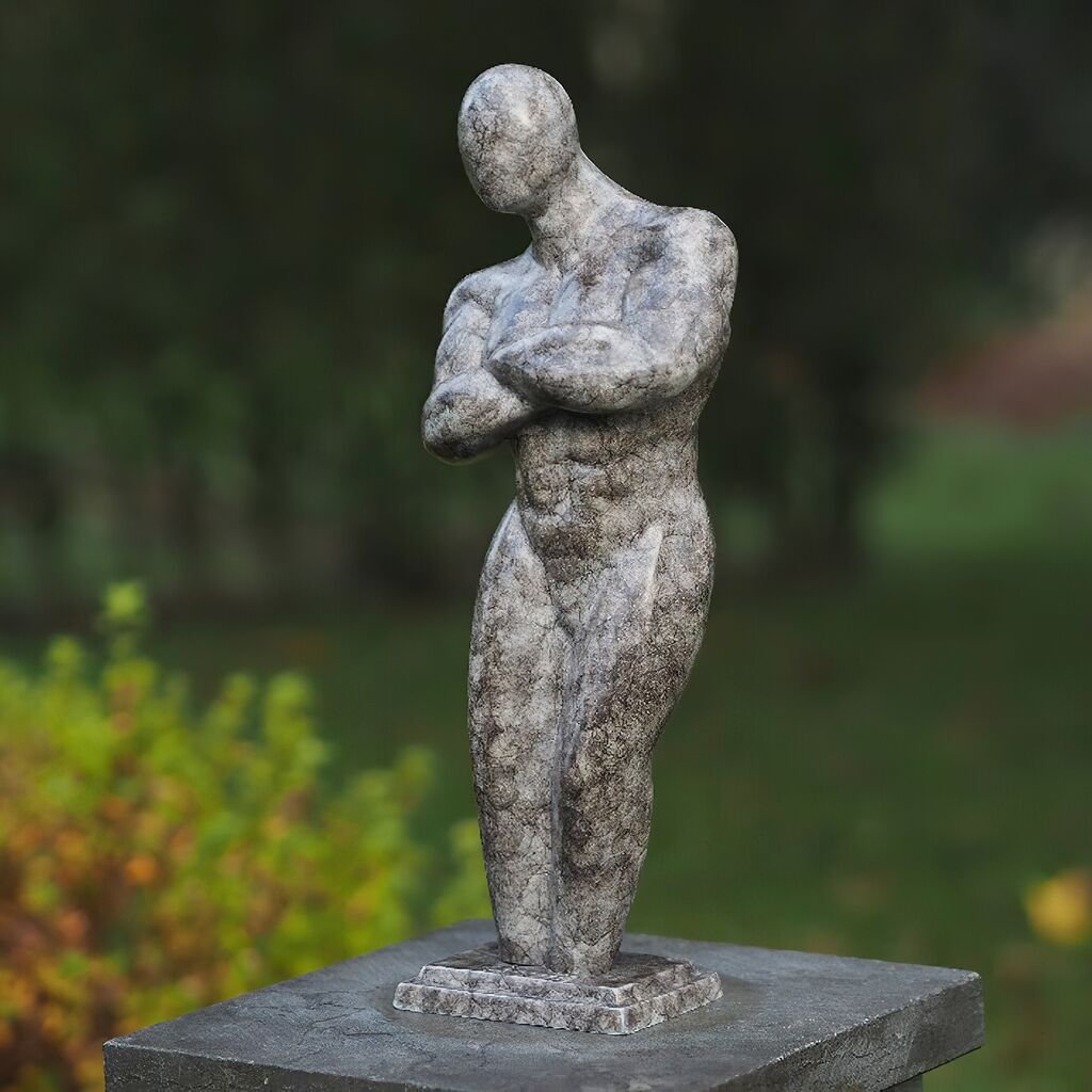 Bronze Mann Figur Grau Als Torso - Herkarus