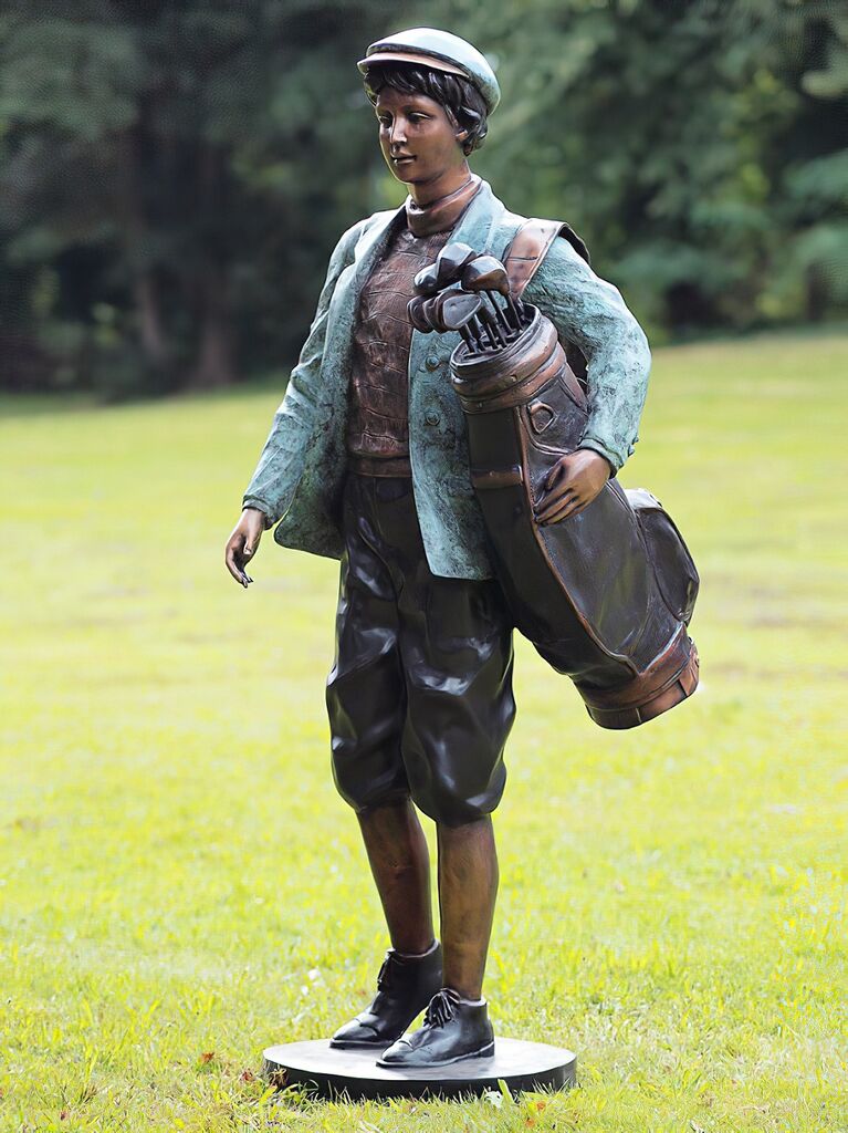Bronze Skulptur Mit Golfspieler - Charles