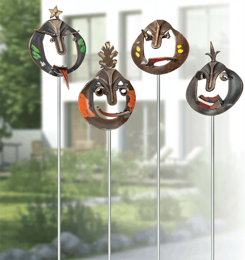 Bronzeskulptur Maske Farbig In Limitierter Auflage - Maske 2