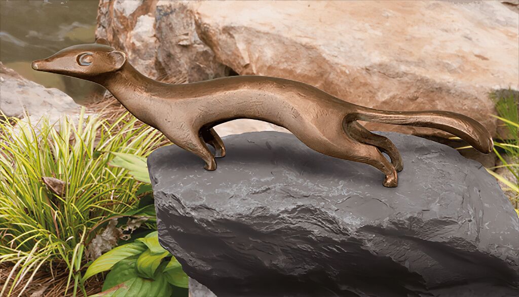 Bronzeskulptur Wiesel Für Den Garten - Stilistisch - Wiesel