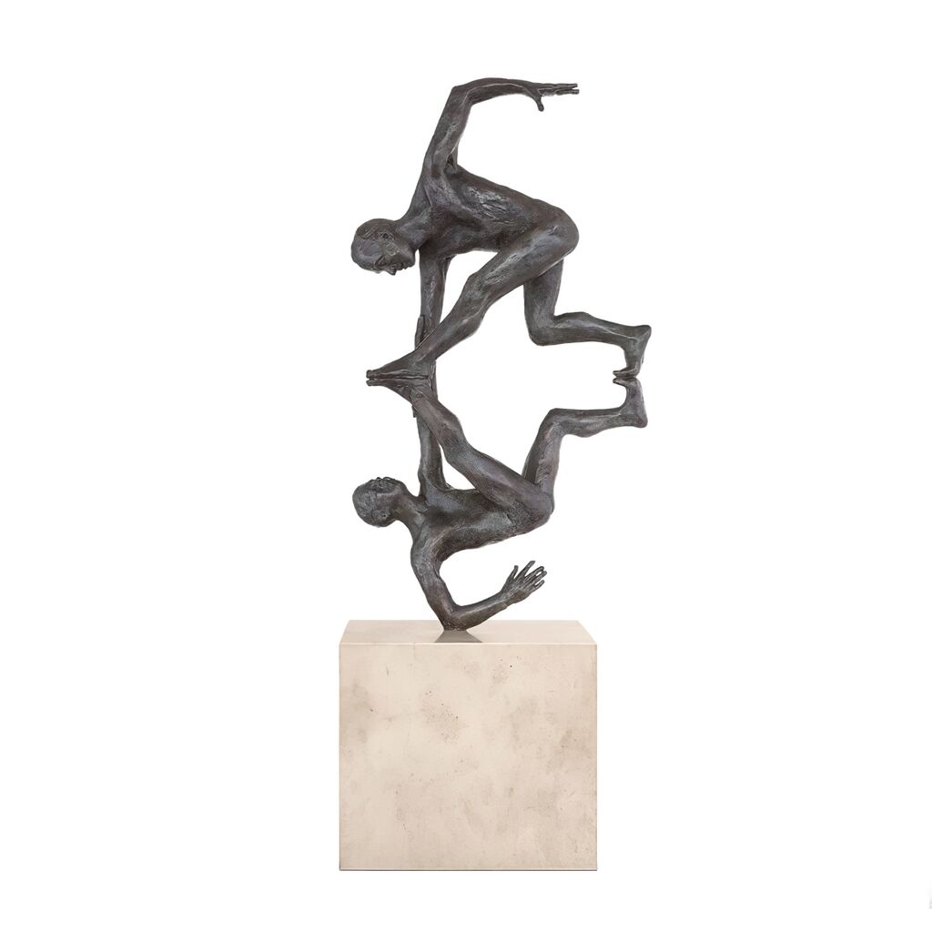Bronzestatue Spiegelbild Aus Limitierter Künstleredition - Engelgriff