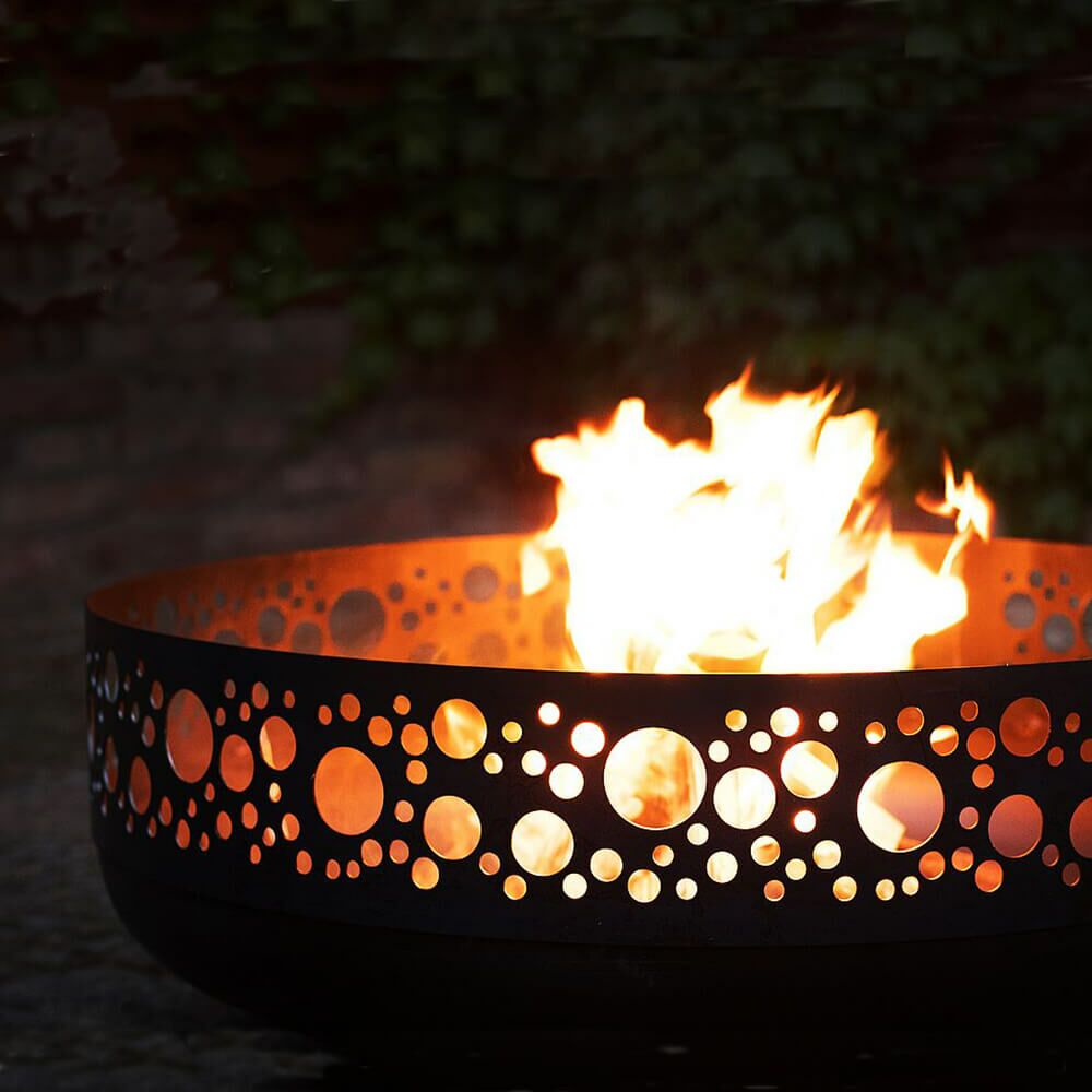 Dekorative Feuerschale - Feuerstelle Für Garten Oder Terrasse - Motiv Punkte - Pantoi Feuerschale