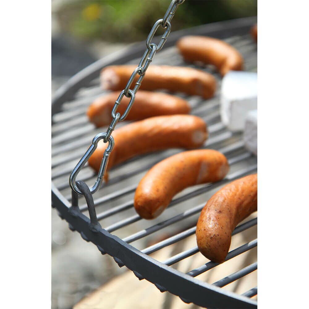 Dreibein Grill - Pulverbeschichtet - Mit Grillrost An Verstellbarer Kette - Naxos Gartengrill