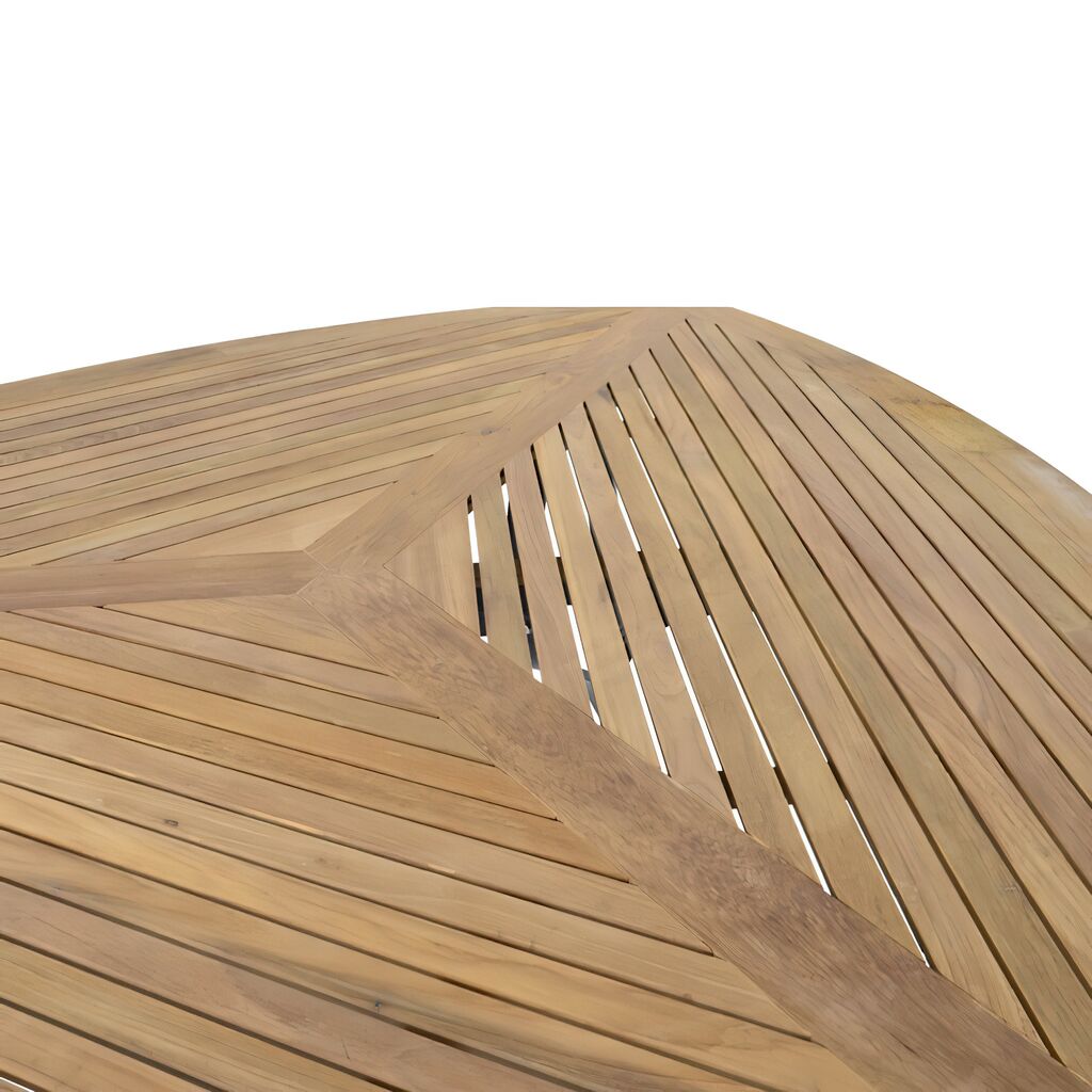 Dreieckiger Esstisch 170cm Mit Teakholz - Gartentisch Minzo