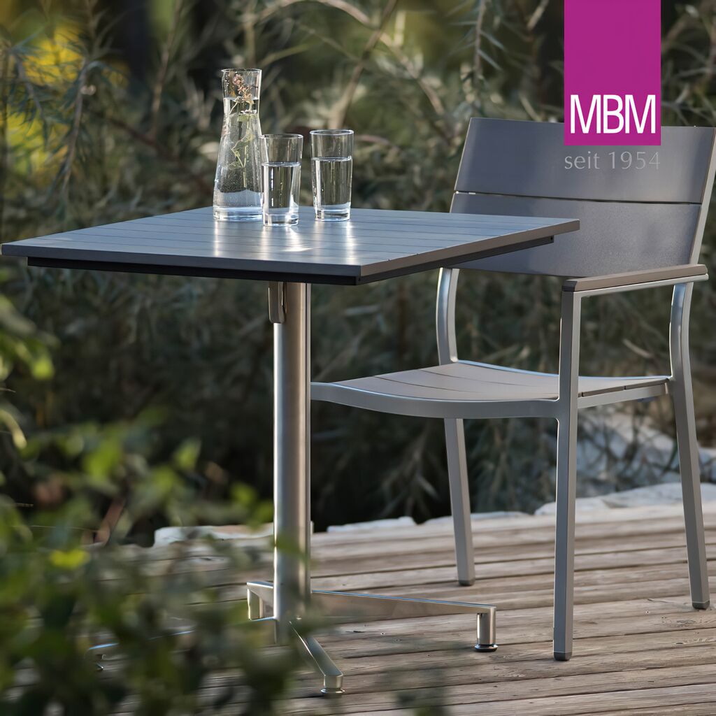 Eckiger Bistrotisch Klappbar - MBM - Modern - Metall & Resysta - Bistro Tisch
