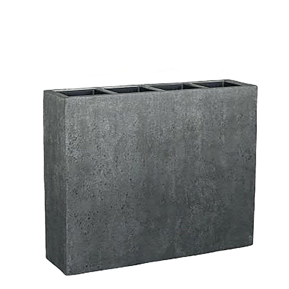 Eckiger Raumteiler Zum Bepflanzen Mit Einsatz - Polystone - Grau - Onicha