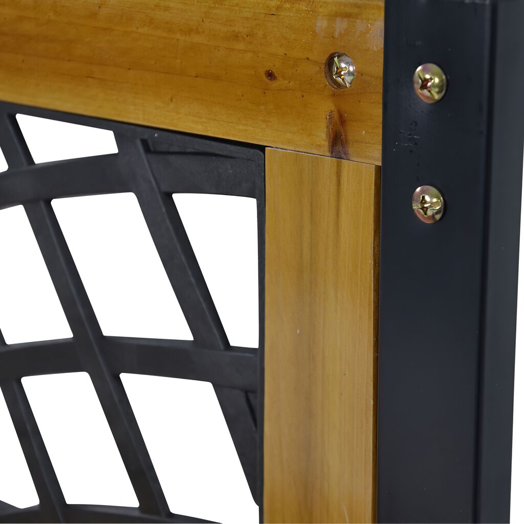 Elegante 2-Sitzer Gartenbank Mit Holz - Bank Heladra