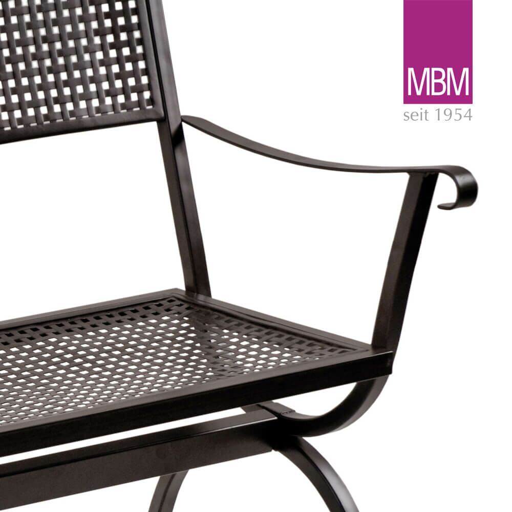Garten-Bank 2 Sitzer Aus Metall - MBM - Eisen - 122x62x90cm - Wetterfest - Gartenbank Romeo
