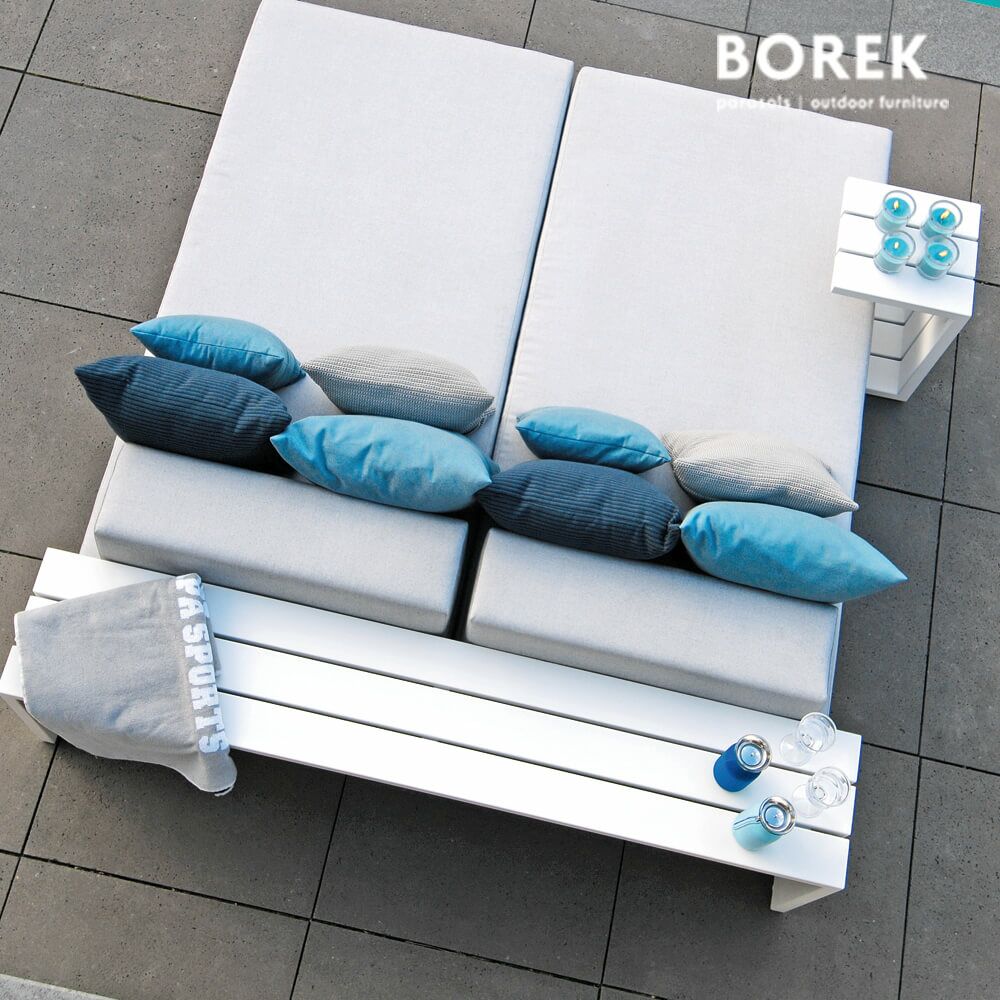 Garten Beistelltisch Aus Alu - Weiß - 60x212x38cm - Borek - Samos Beistelltisch