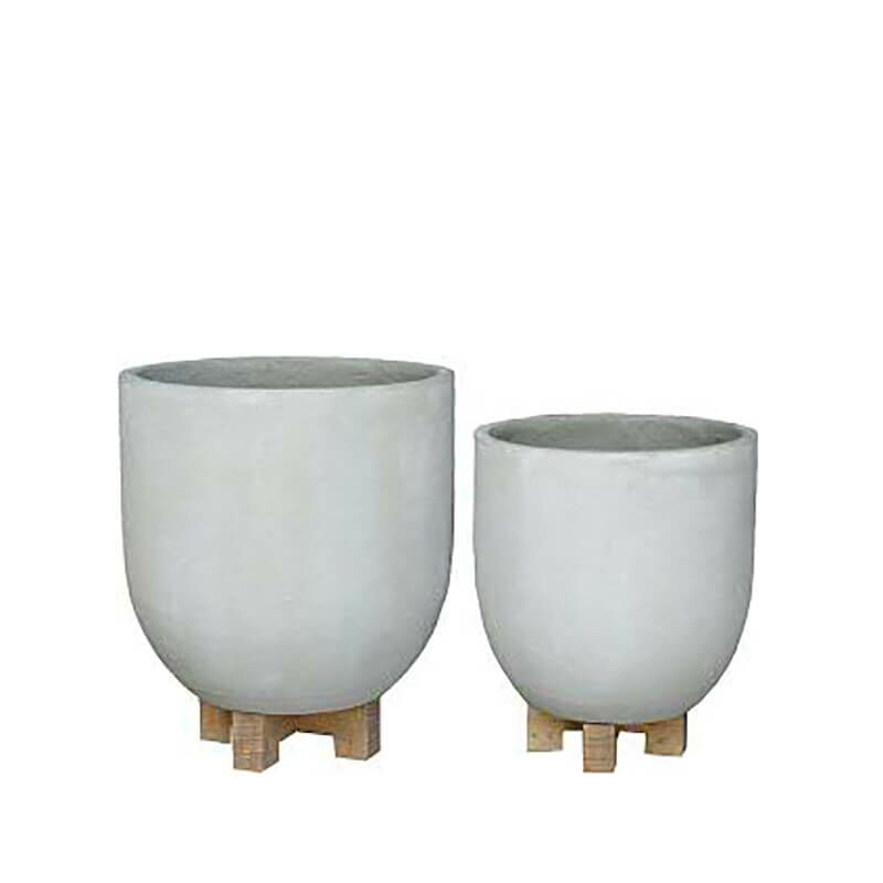 Garten Pflanztopf 2er Set Aus Glasfaser-Beton - Modern - Volsci