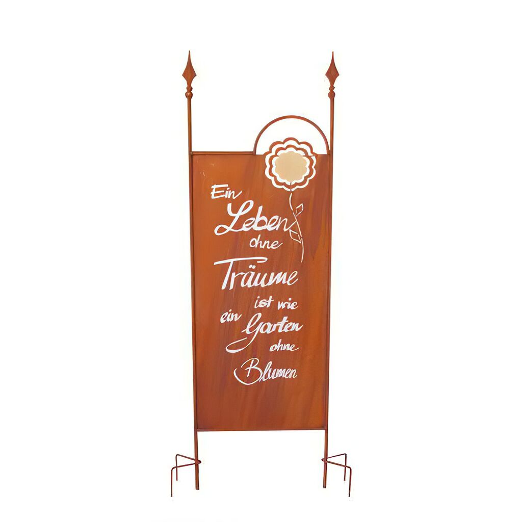 Garten Schild Aus Rost Metall Mit Blume - Flavia