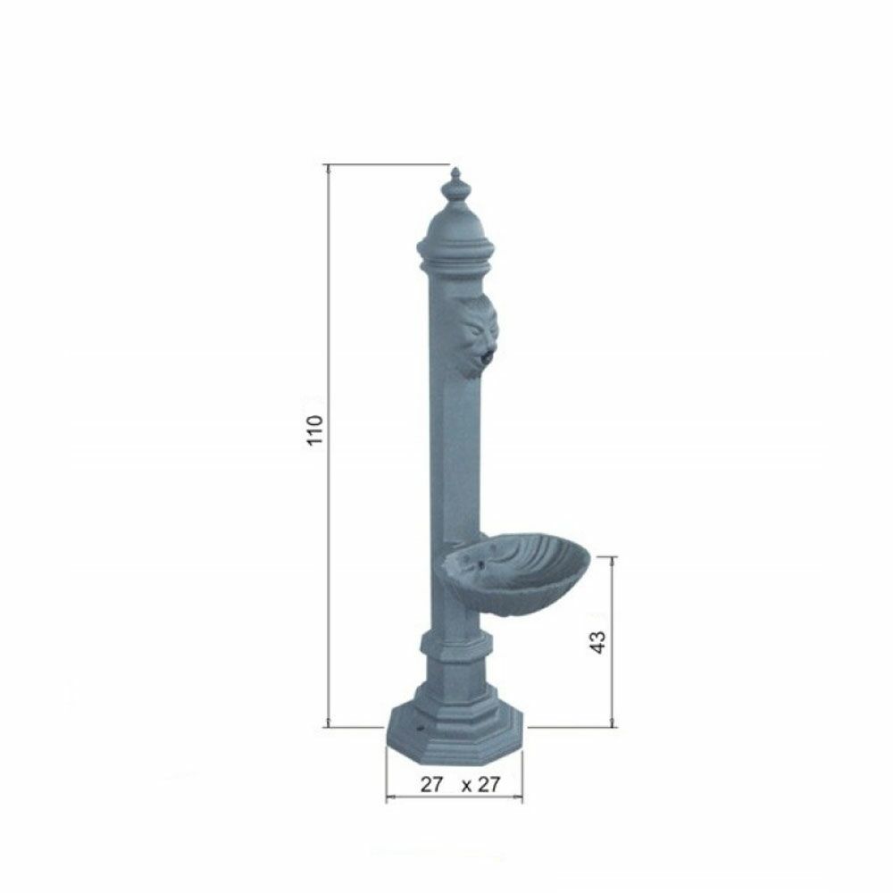 Gartenbrunnen Mit Gesicht Und Becken Aus Gusseisen - Valur