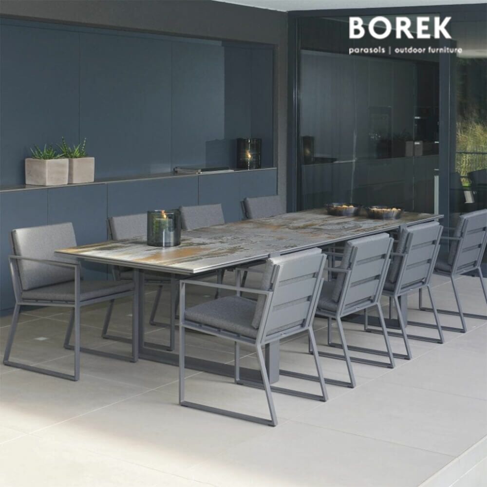 Großer Esstisch Für Den Garten Aus Aluminium Und Dekton Von Borek - Faro Esstisch