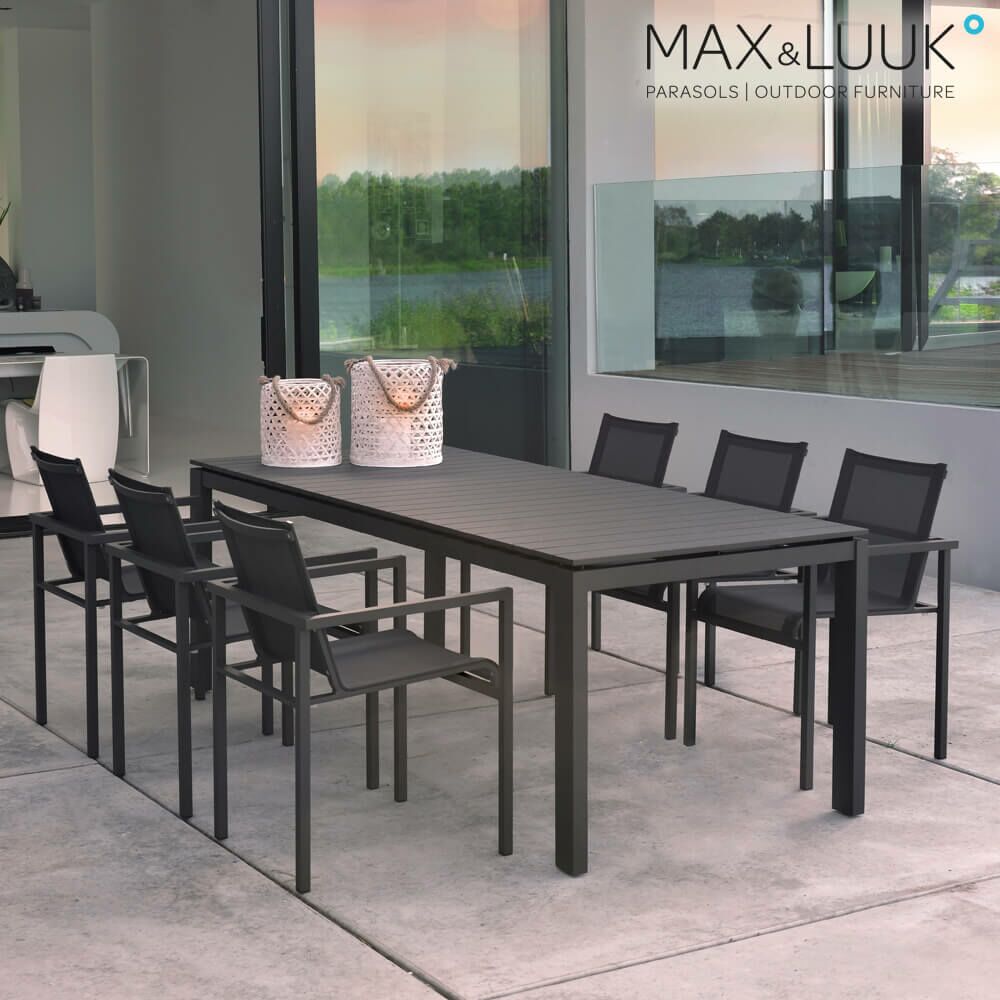 Großer Gartentisch Aus Aluminium - 220x90cm - Rechteckig - Max&Luuk - Morris Tisch