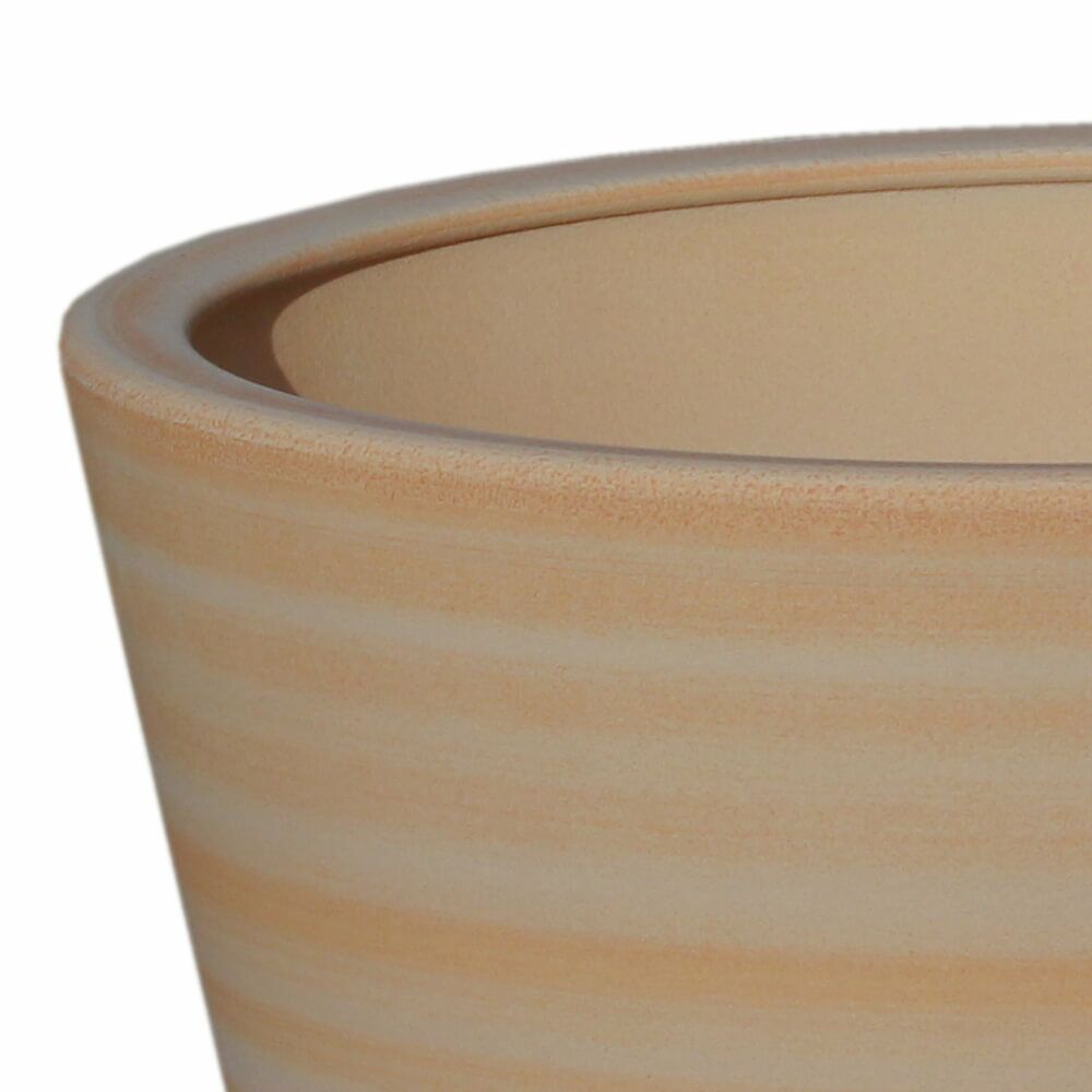 Großer Runder Blumenkübel Terrakotta - Keramik Frostsicher - Votum Terra Henna