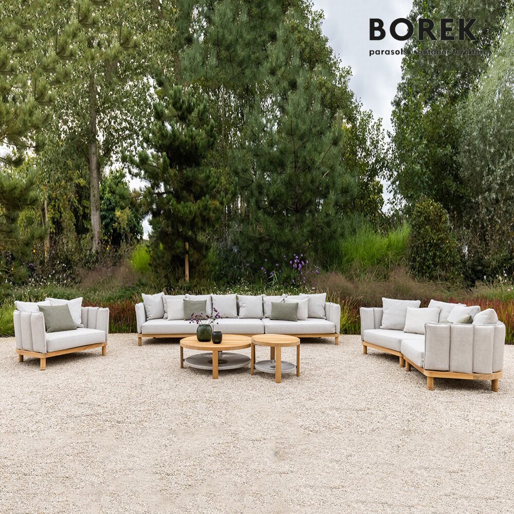 Großes Gepolstertes Loungemodul Für Den Garten Oder Die Terrasse Aus Teak - Borek - Softline Loungemodul