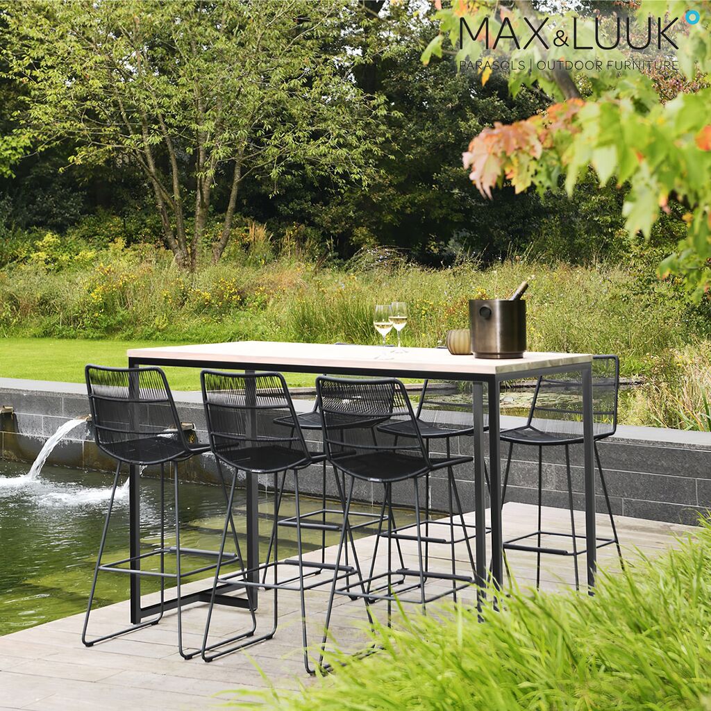 Hoher Geflecht Gartenstuhl Aus Aluminium Von Max & Luuk Für Den Outdoor Essbereich - Anna Stuhl