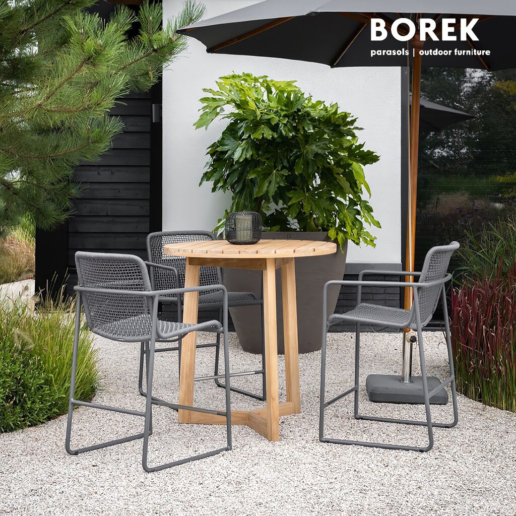 Hoher Teak Holztisch Von Borek Für Den Garten - Rund - Limone Gartentisch