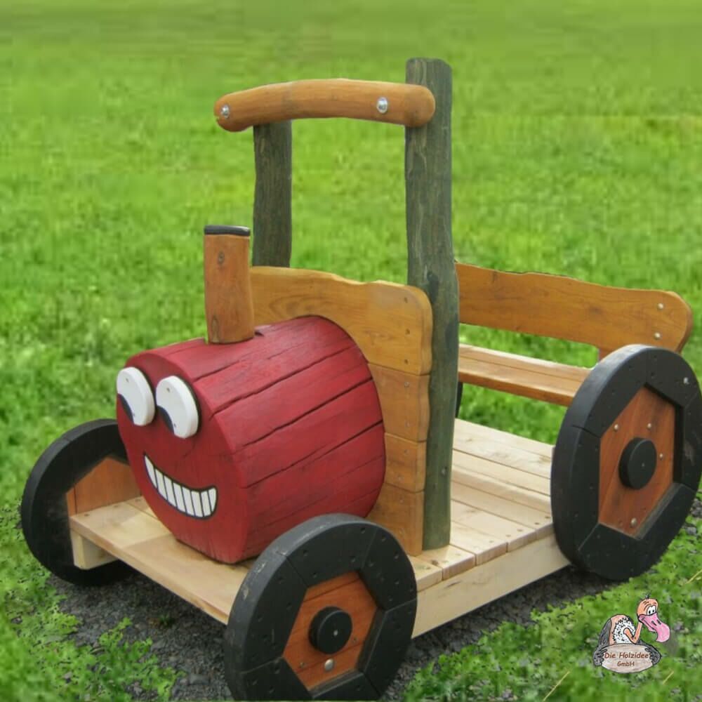 Holz Traktor In Verschiedenen Größen Zum Spielen - Traktor