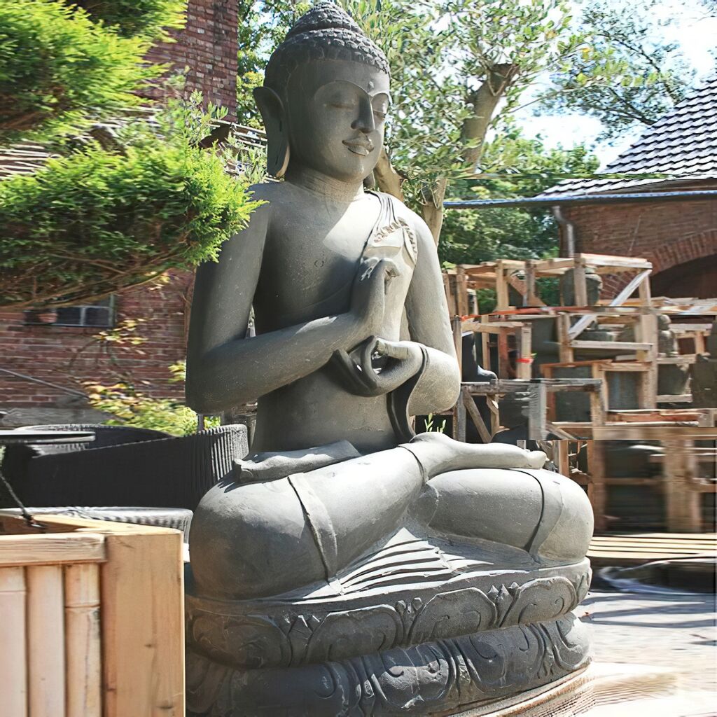 Klassische Buddha Gartenfigur Aus Naturstein - Bingchu