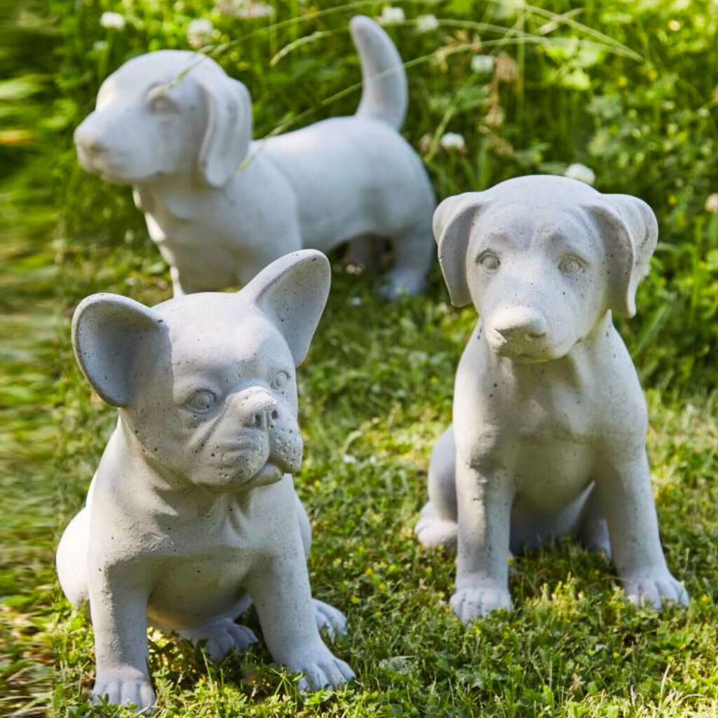 Kleine Hundefigur Als Gartendeko Aus Fi-Beton - Aston