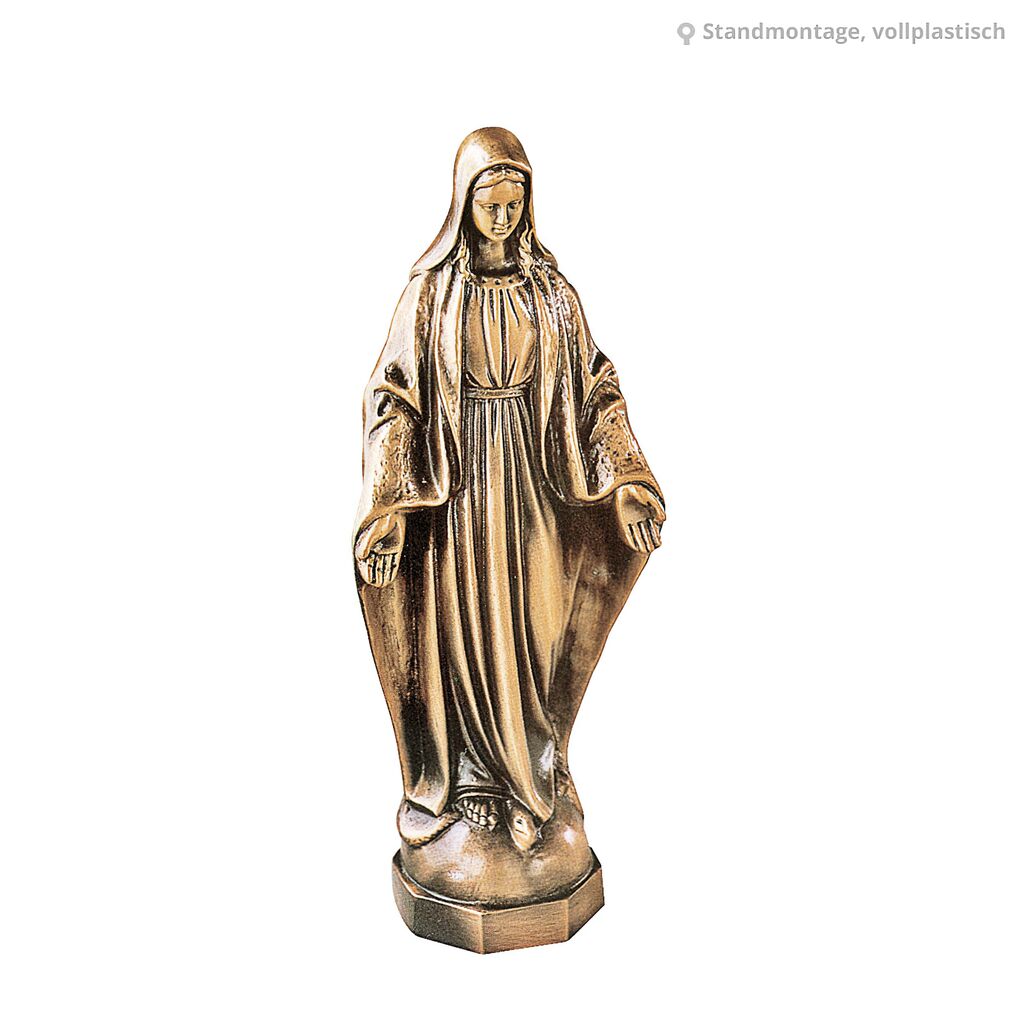 Kleine Madonnenstatue Aus Messing Für Den Garten - Maria Benedicta