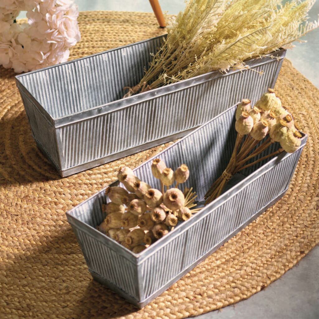Langer Metall Blumenkasten Für Den Garten - Jerulano