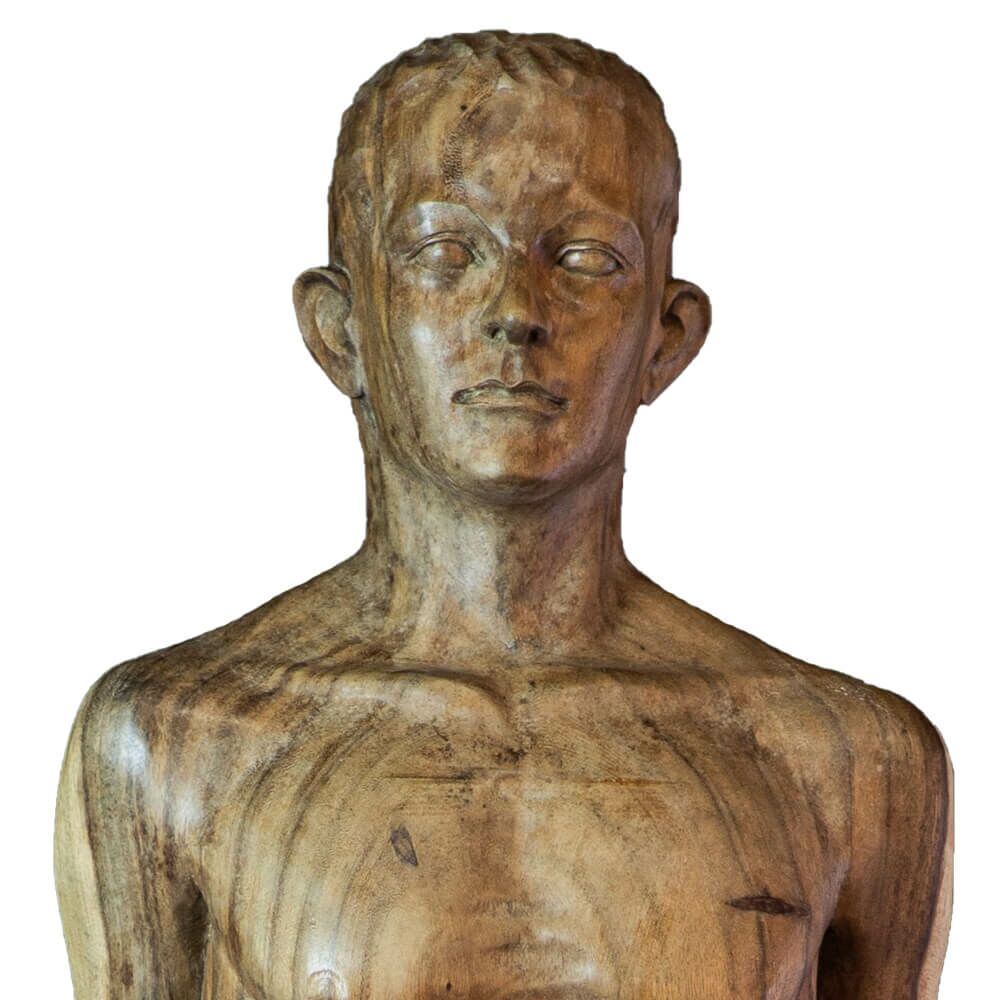 Lebensgroße Männer Skulptur Aus Suarholz - Handgeschnitzt - Kelili