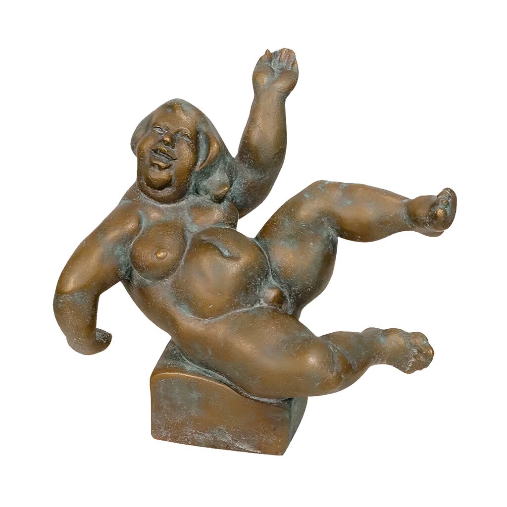 Limitierte Bronzeskulptur Frau Vom Designer - Lebensfreude