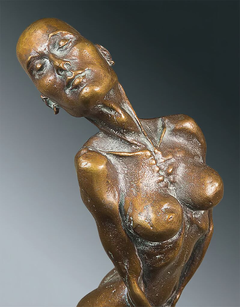 Limitierte Frauenakt-Skulptur Bronze Mit Sockel - Batseba
