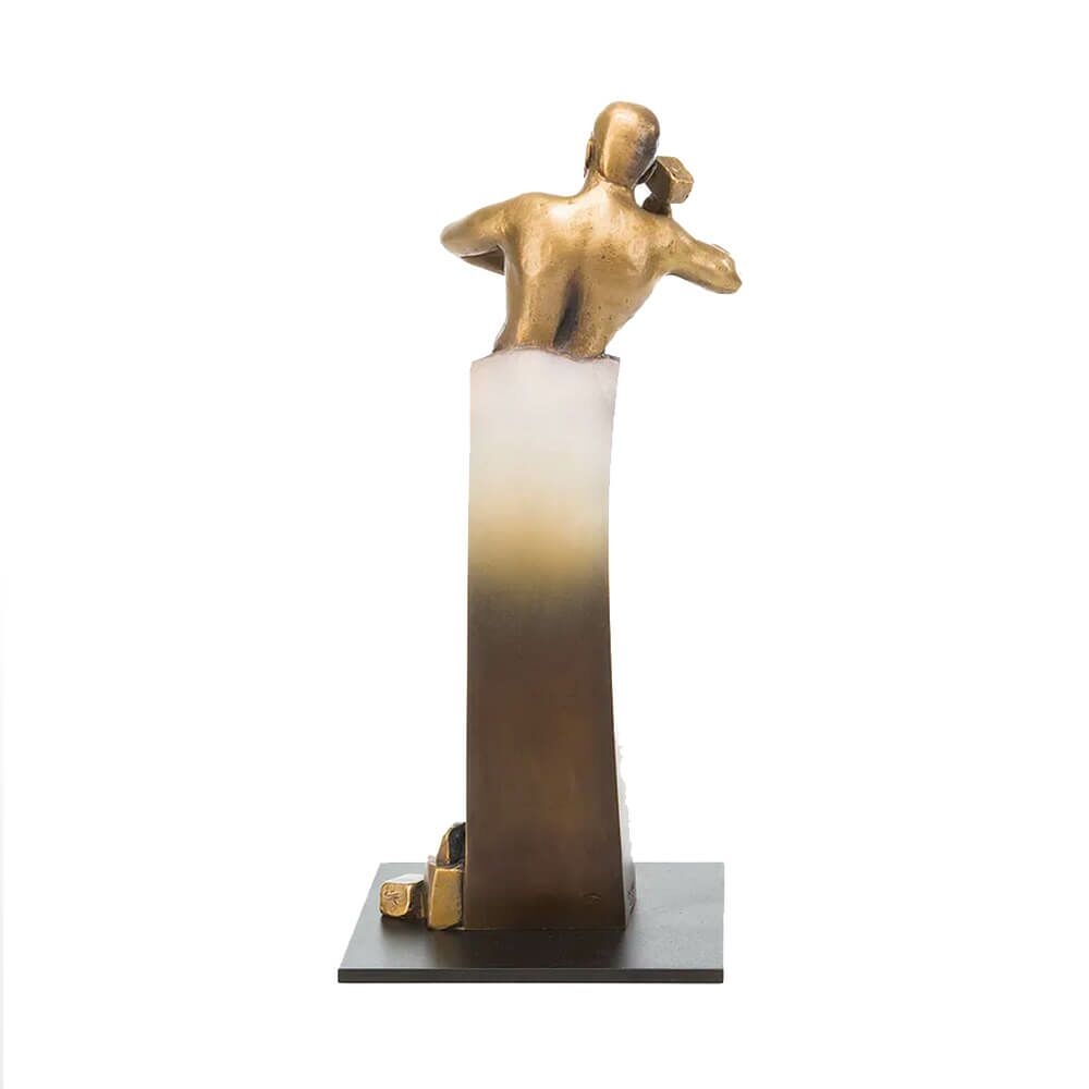 Mann Schmiedet Steinblock - Limitierte Bronzefigur - Le Sage 2015