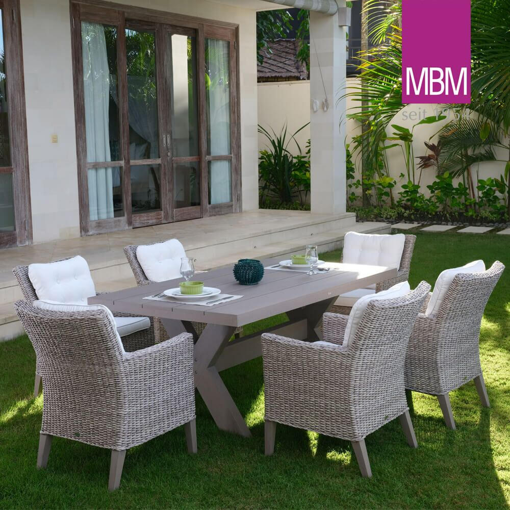 MBM Gartensessel Aus Resysta & Mirotex-Geflecht - Grau - Modern - Sessel Madrigal