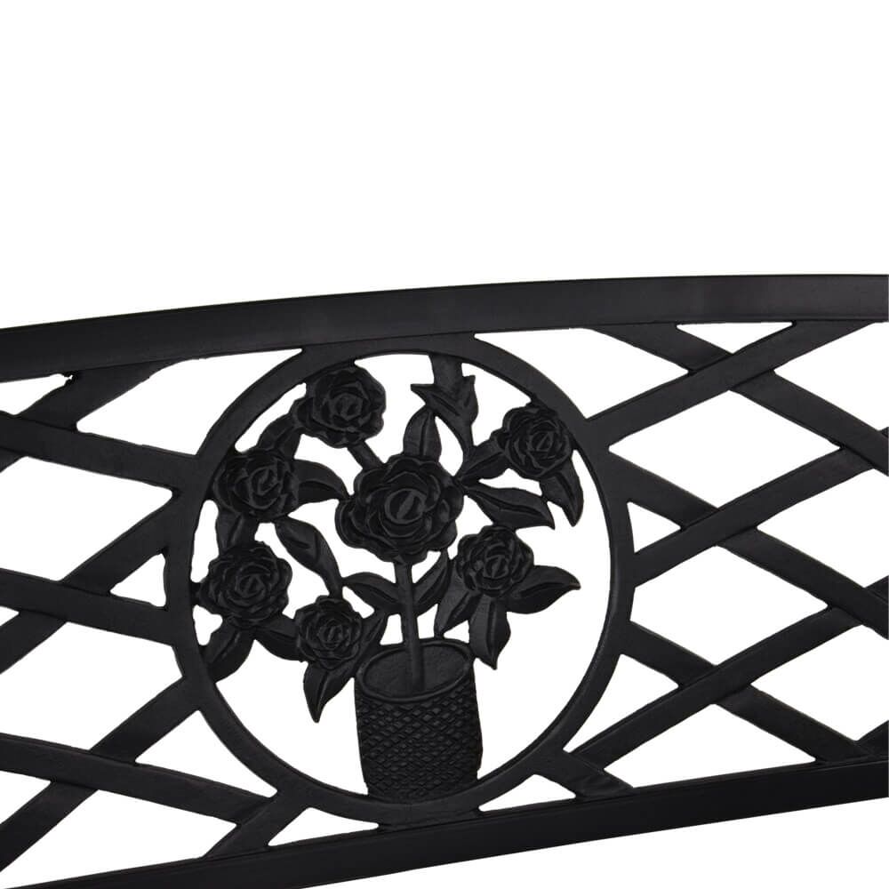 Metall Gartenbank Schwarz Mit Floralem Ornament - Gartenbank Amareill