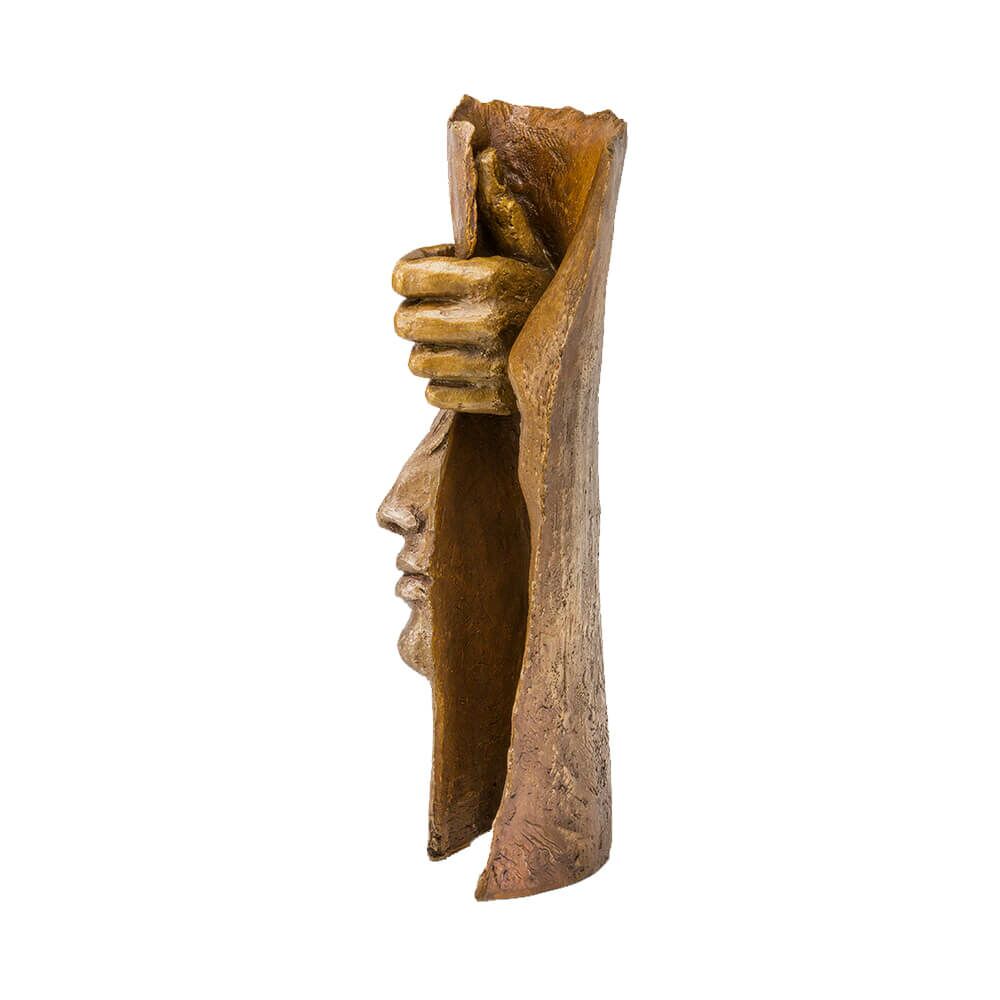 Moderne Bronzeskulptur - Vorhang Der Gedanken - Curtain