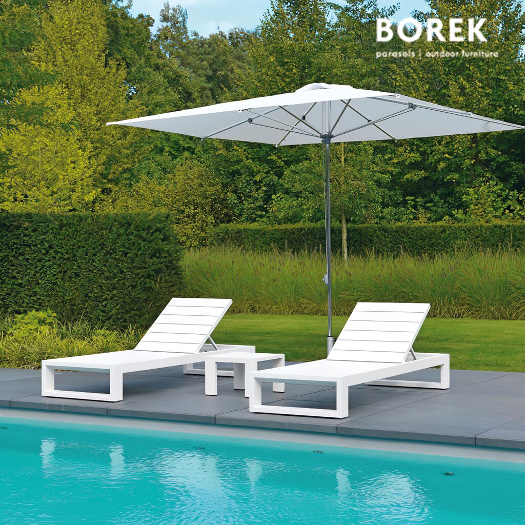 Moderne Gartenliege Aus Aluminium - Borek - Inkl. Kissen Weiß - Vitoria Liege