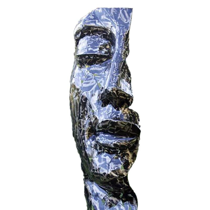 Moderne Gartenplastik Mit Halbgesicht Aus Metall - Metis