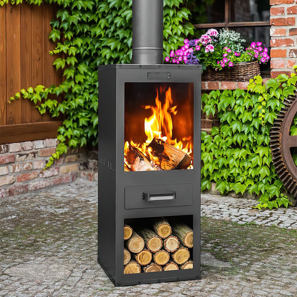 Moderner Stahl Outdoor Gartenofen Als Feuerstelle Fur Draußen - Furnos Gartenofen