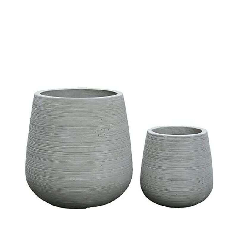 Outdoor Blumenkübel Rund Aus Glasfaser-Beton - Alberona