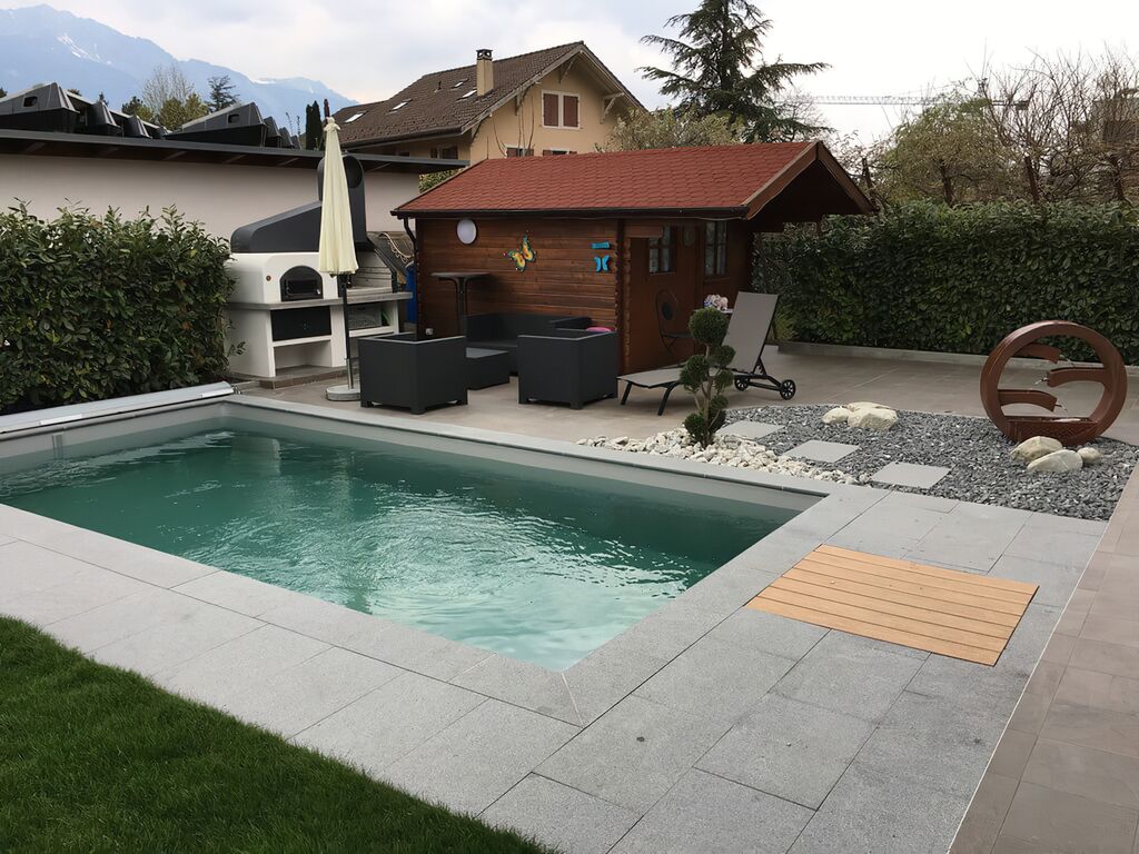Outdoor Kaskaden Wasserspiel Aus Fi-Beton Mit Pumpe & Einbaubecken - Kahewei