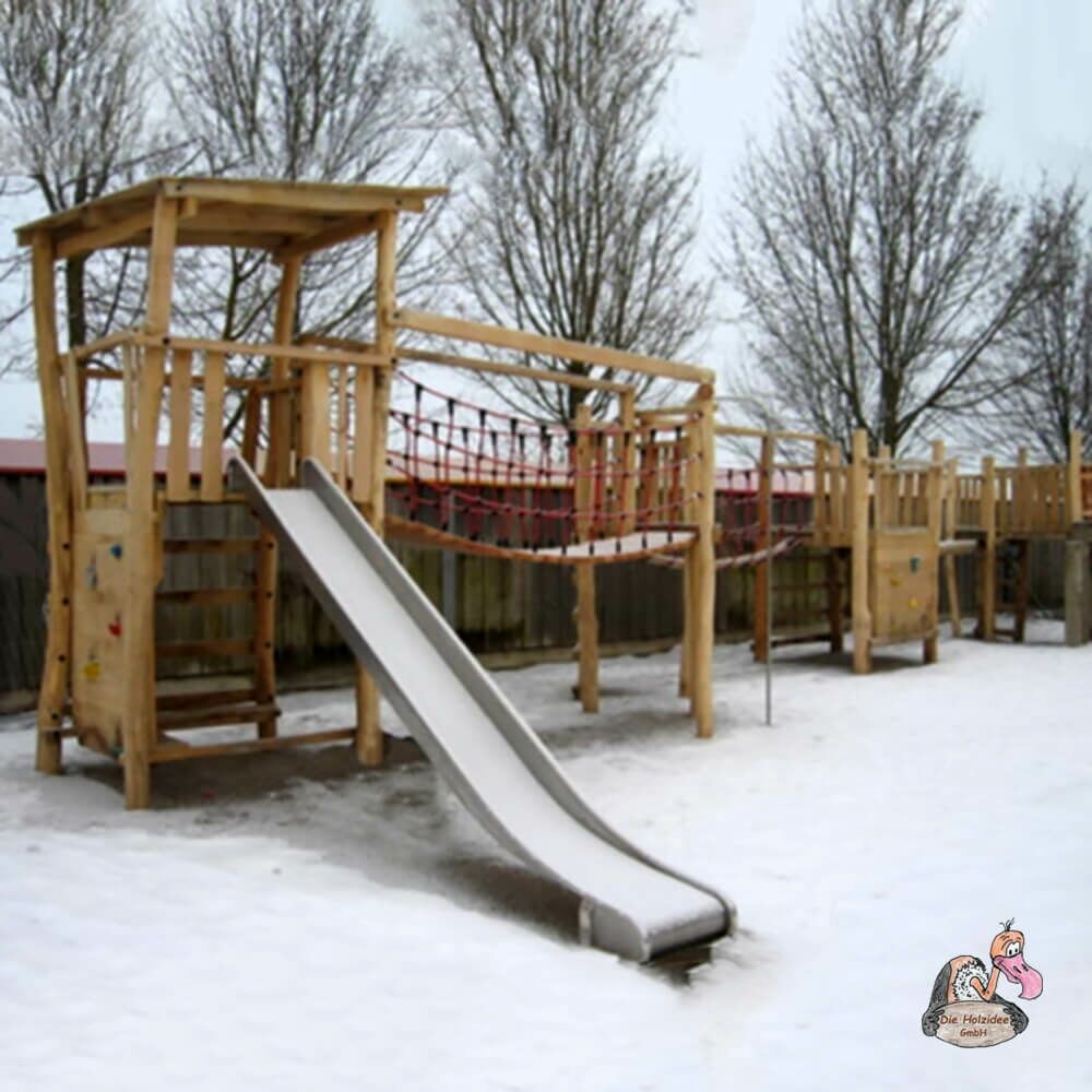 Outdoor Klettergerüst Für Kinder Mit Brücke Und Rutschstange - Spielplatz Johanna
